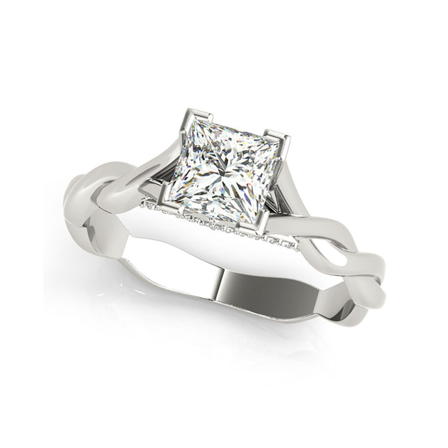 Princess cut engagement ring clearance twisted band