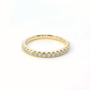 18k Yellow Gold Shared Prong Half-Eternity Natural Round Diamond Wedding Ring