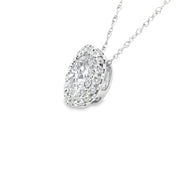 Modern & Sparkly 1.75ctw Round Brilliant Halo Lab-Diamond Pendant 14k white gold