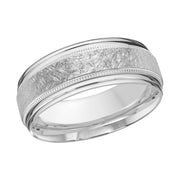 Milgrain and double grooved high polish edge wedding band