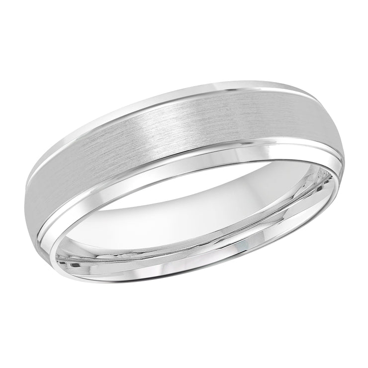 Slanted edges brushed wedding band