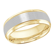 Classic 8mm slanted edges and grooves wedding ring