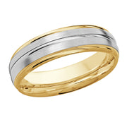 Two-tone satin timeless wedding band