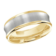 2-Tone Concaved Brushed Wedding Band