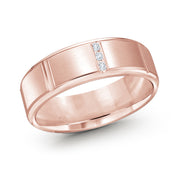 Men's Grooved Diamond Wedding Band 7mm | Fame Diamonds