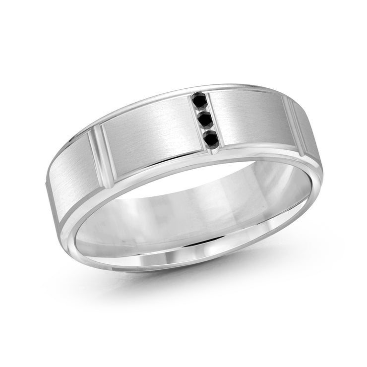 Men's Grooved Diamond Wedding Band 7mm | Fame Diamonds