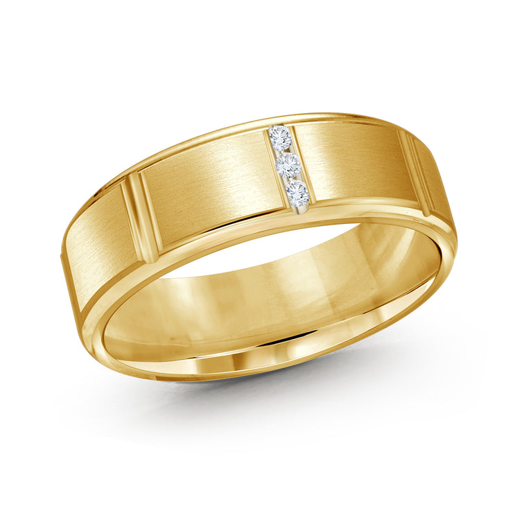 Men's Grooved Diamond Wedding Band 7mm | Fame Diamonds