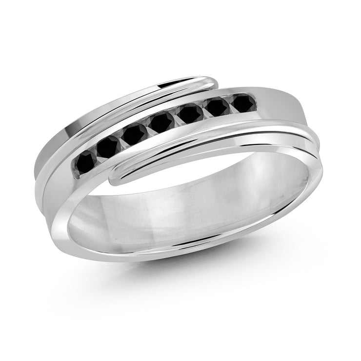 7MM Embedded 7-Stone Wrap Around Wedding Band