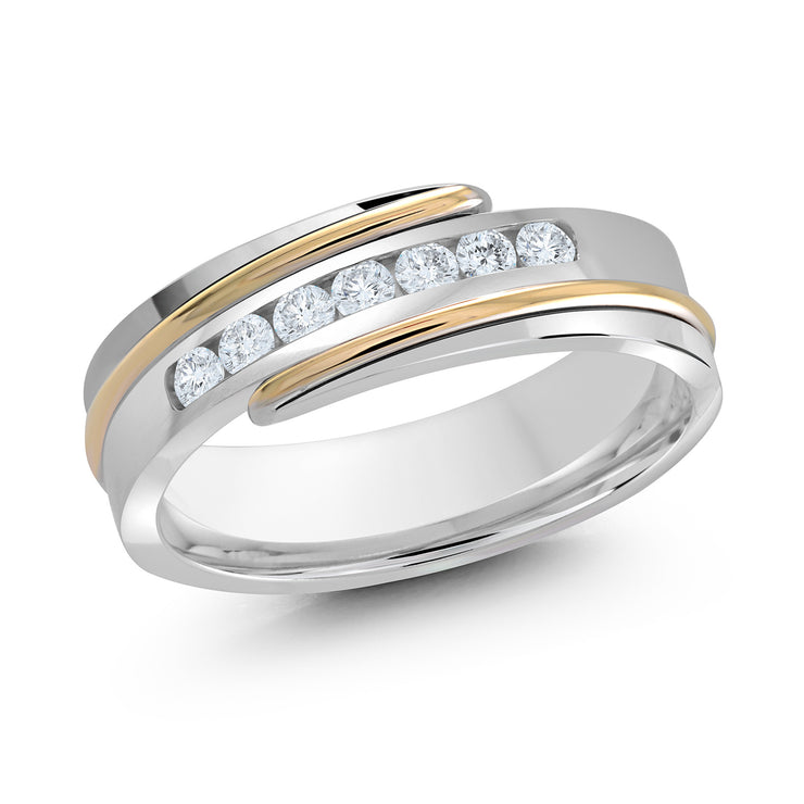 7MM Embedded 7-Stone Wrap Around Wedding Band