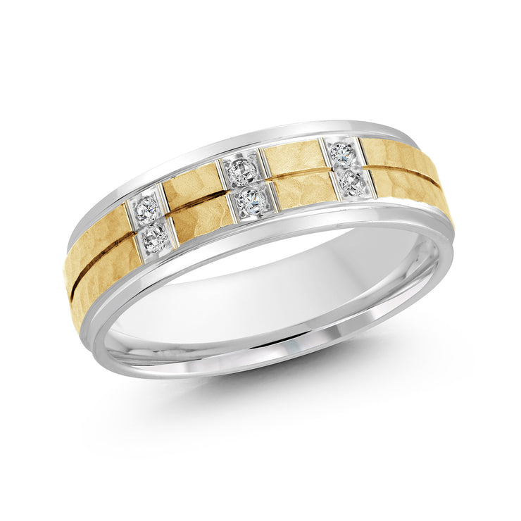 Stunning Vertical Diamond Mens Wedding Band