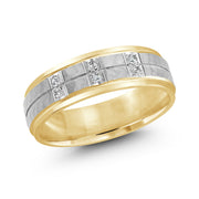 Stunning Vertical Diamond Mens Wedding Band