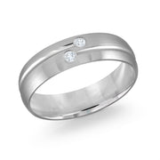 7MM Width Interlocking Diamond Brush Finish Wedding Band