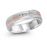 5-Black Diamond Channel Set Brush Finish Wedding Band