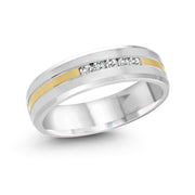 5-Black Diamond Channel Set Brush Finish Wedding Band