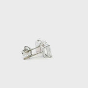 1.5ctw Emerald Cut Lab-Diamond Stud Earrings 14k White Gold