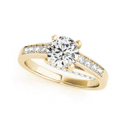 Solitaire Round Brilliant Cut Swirly Gallery Diamond Engagement Ring(  0.84 CTW)