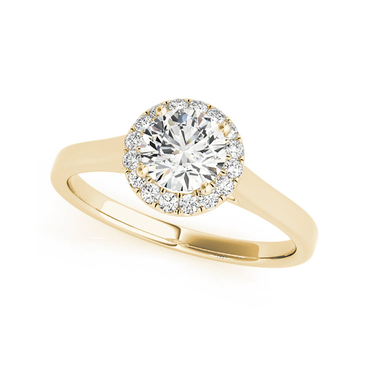 Halo Round Brilliant Cut High Polish Diamond Engagement Ring(  0.57 CTW)