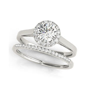 Halo Round Brilliant Cut High Polish Diamond Engagement Ring(  0.57 CTW)