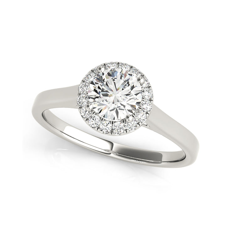 Halo Round Brilliant Cut High Polish Diamond Engagement Ring(  0.57 CTW)