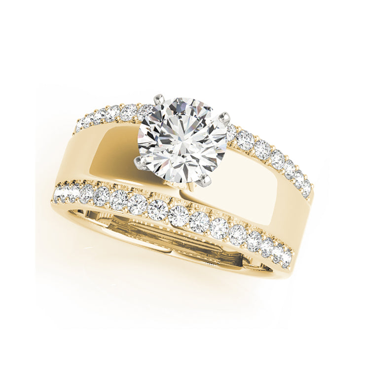 Bold Classic Design Solitaire Diamond Engagement Ring(  0.98 CTW)