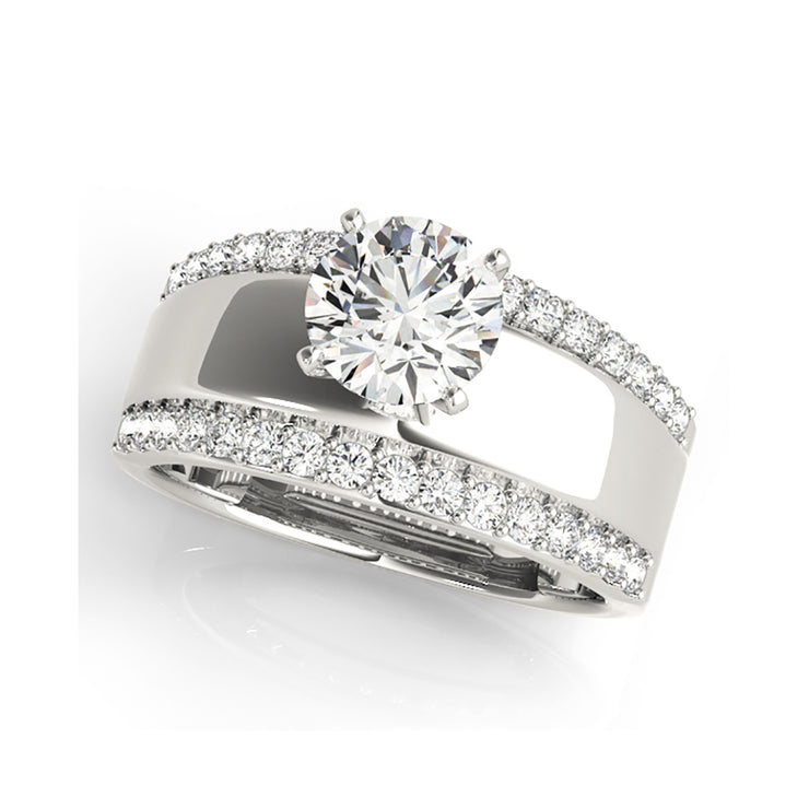 Bold Classic Design Solitaire Diamond Engagement Ring(  0.98 CTW)