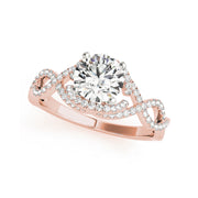 Round Solitaire With Intertwined Diamond Shank Engagement Ring(  0.71 CTW)