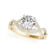 Round Solitaire With Intertwined Diamond Shank Engagement Ring(  0.71 CTW)