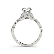 Round Solitaire With Intertwined Diamond Shank Engagement Ring(  0.71 CTW)