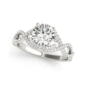 Round Solitaire With Intertwined Diamond Shank Engagement Ring(  0.71 CTW)