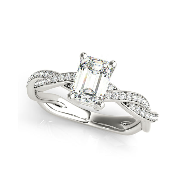 Infinity Diamond Fancy Emerald Solitaire Diamond Engagement Ring( 0.63 ...