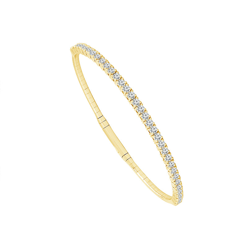 Eternity diamond bangle in 18K gold - SKU#: 30101 — Michael John